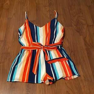 Lulus tank multi-colored romper- size medium